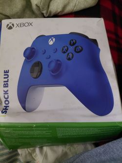 X box shock blue controller