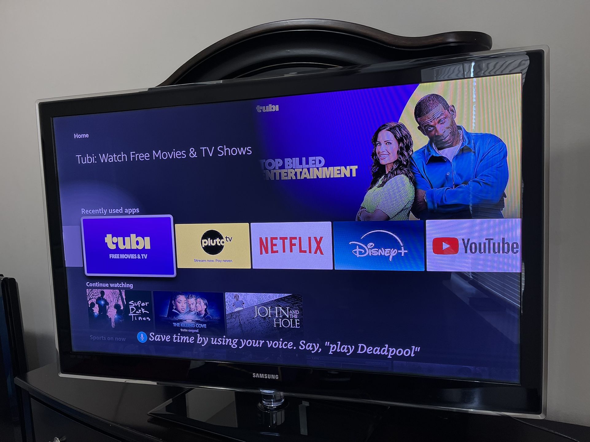 55 inch Samsung TV with fire stick