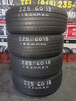 225 60 18 SET 4 LLANTAS  IRONMAN POR 280