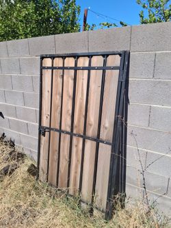 Wood and Steel Fence Gate
