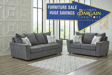 Modern Gray Sofa & Loveseat Set – Clean & Cozy 