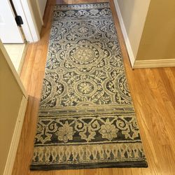 Floral Belfast -Indigo - Threshold™: Handmade Wool, Low Pile, Botanical Pattern, Tufted Runner