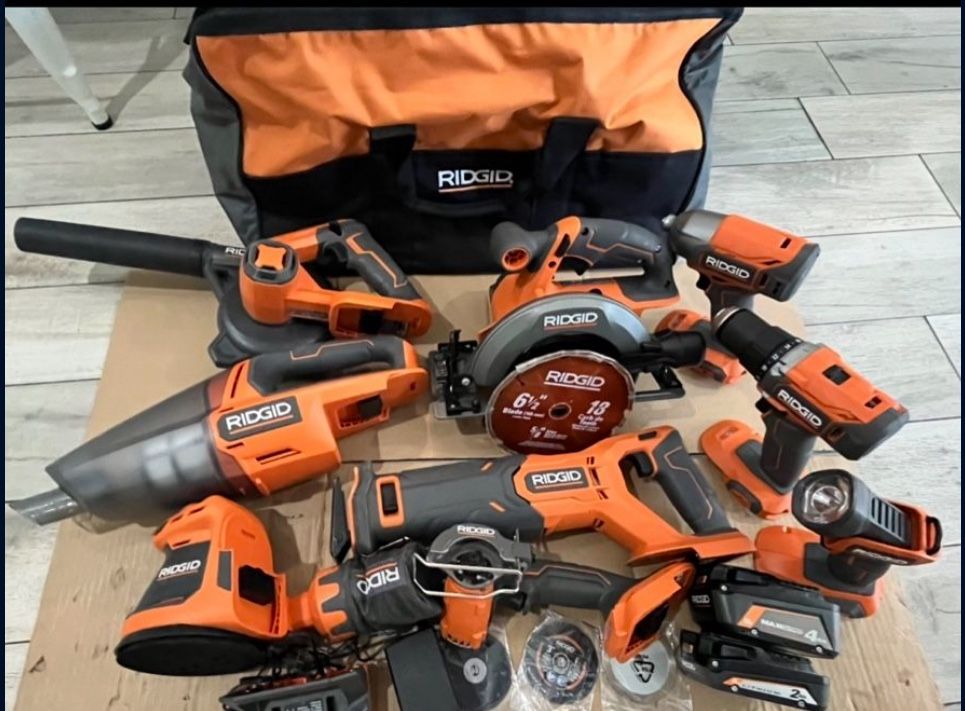 Ridgid 9-Piece Tool Bundle With carry Bag 