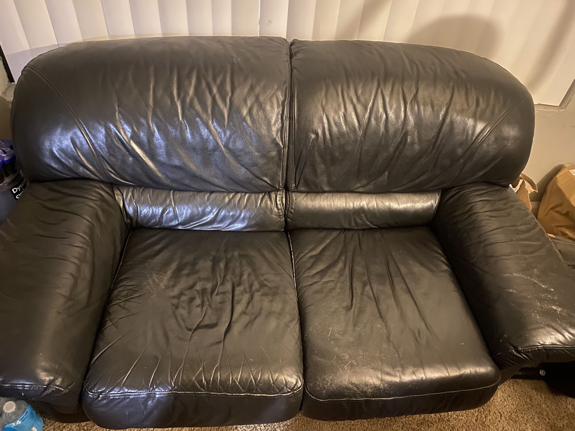 Leather Loveseat 
