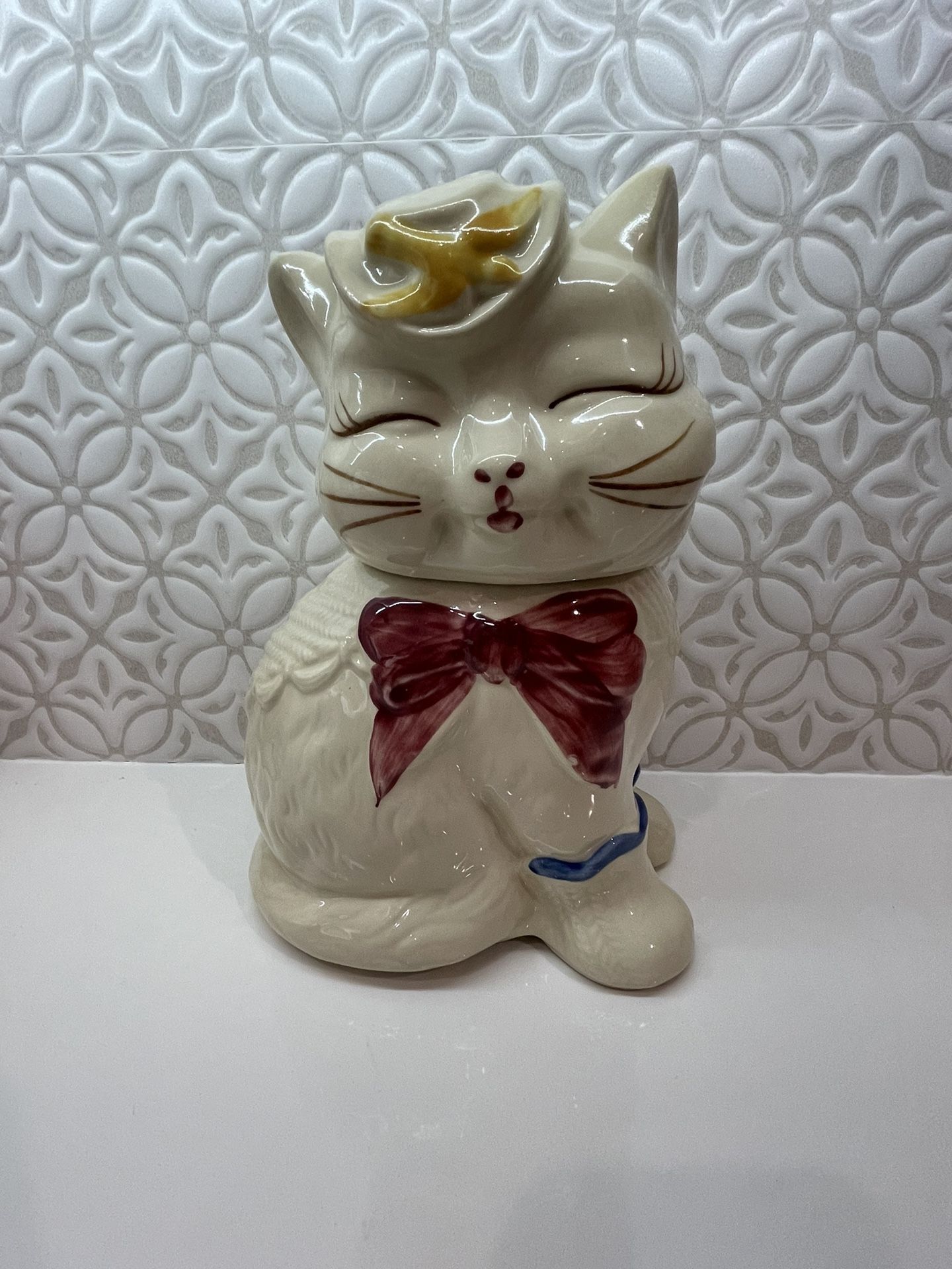 10 Inches Tall - Vintage Shawnee Pottery Puss N Boots Cat Cookie Jar—MADE in USA