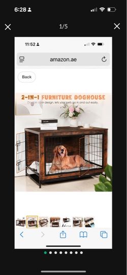 38” BROWN  FURNITURE DOG  CAGE USED SMALL DAMAGE