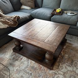 Restoration Hardware Balustrade Wood Coffee Table