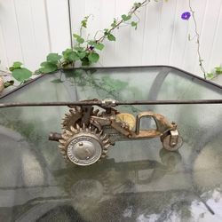 Rare Silver Vintage National Mfg. Cast Iron Walking Lawn Sprinkler B3 & A5