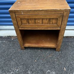 Wooden Nightstand, Needs Painted or Refinishing  Nightstand  24 “ wide  17” deep  26” tall 