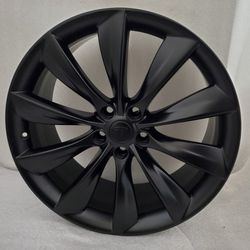 21" Original Tesla Model S Turbine Black OEM Wheels Rims 