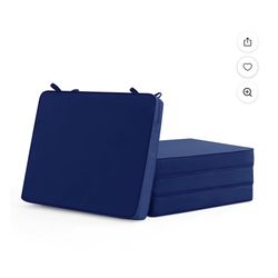 Outdoor Chair Cushions Set of 4, Waterproof & Fade Resistant Seat Cushion for Patio Furniture - 18.5 x 16 x 2 Inch Chair Pads with Ties and Hidden Zip