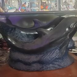 Glass Dolphin Table Antique