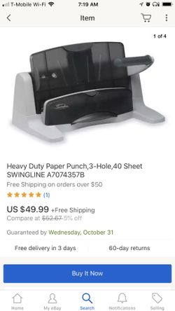 Heavy duty paper punch 3 hole