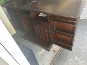  Brown Bar with Expandable Storage In Great Condition 