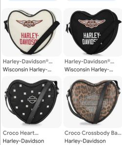 Harley-Davidson Kids Heart Crossbody Bag in Cream with Red Accents