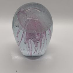Art Glass Jellyfish Paperweight 