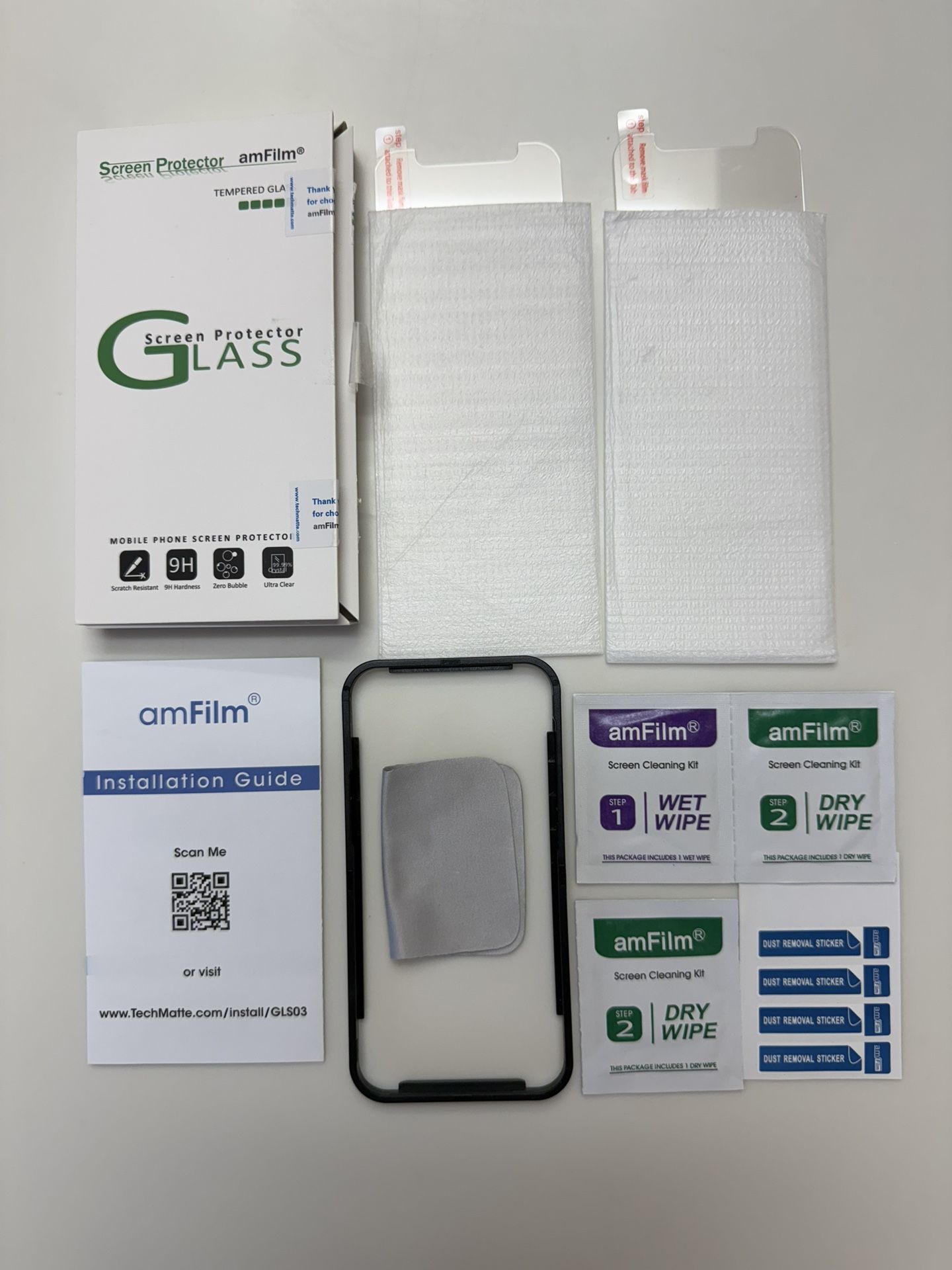 Apple Iphone 12 Mini Glass Screen Protector, Comes With 2 Protectors And Install Frame And All Accessories