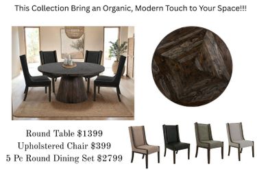 NEW ARRIVAL!!! 5 pc 59.75" Round Modern Dining Table Set