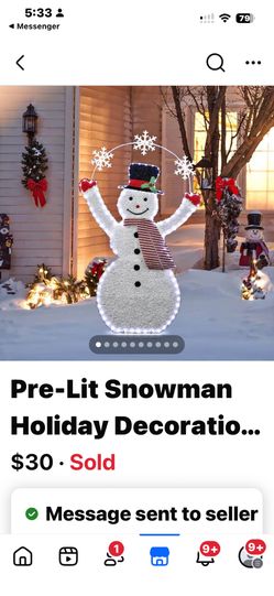 Pre-lit Snowman Christmas Decor