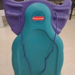 VINTAGE Rubbermaid Icy Rider Steerable Toboggan Snow Sled Teal Purple