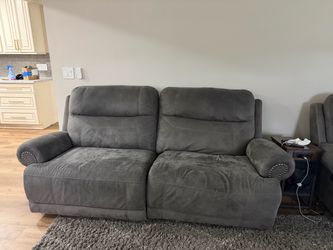 Gray recliners set of 2