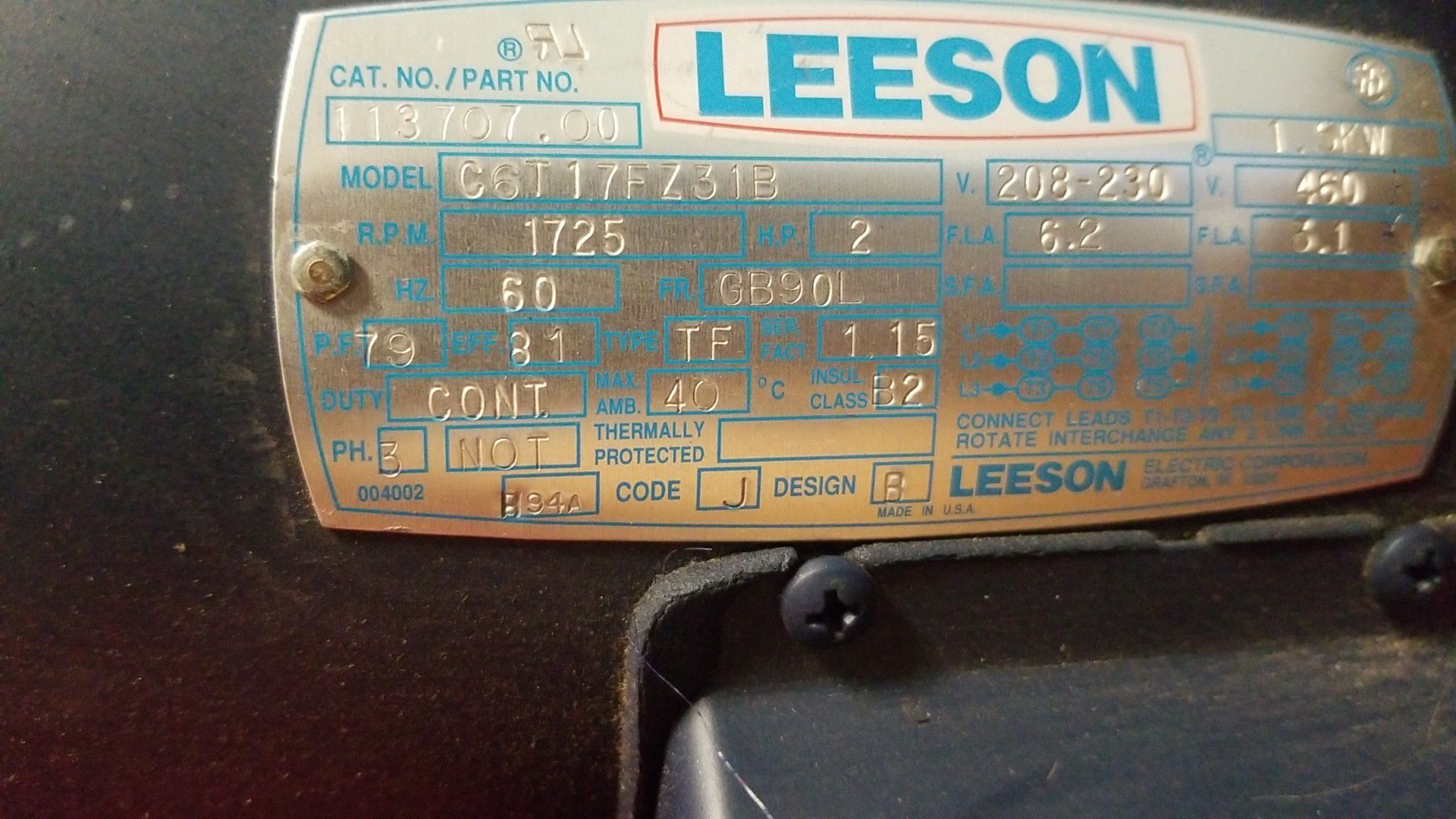 Leeson electric motor