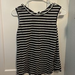 Old Navy Black And White Striped Tank Top
