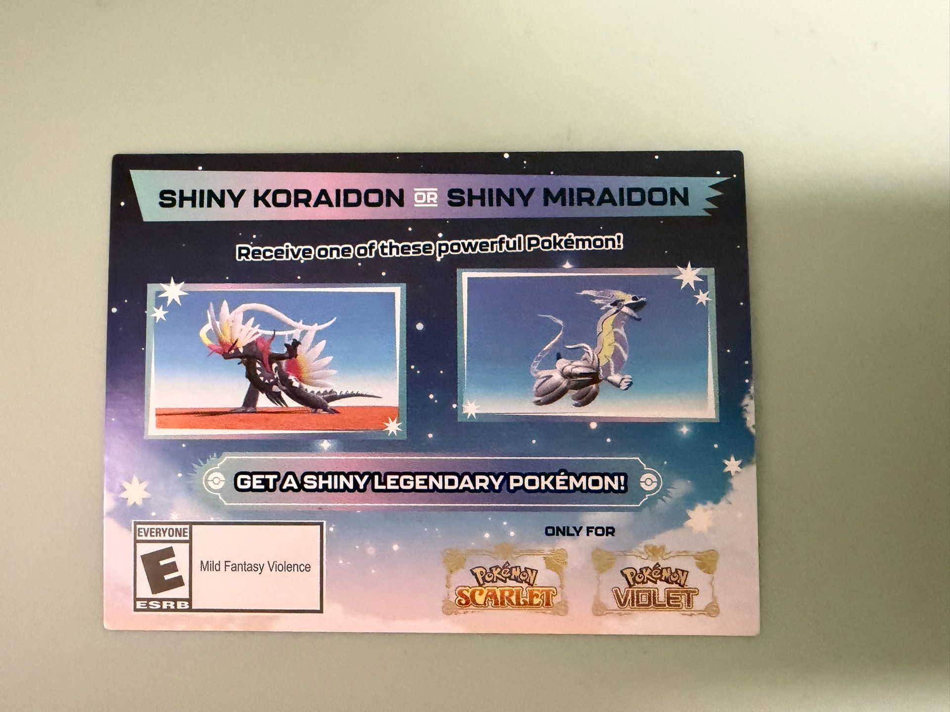 Game Stop Promo Code Scarlet & Violet Shiny