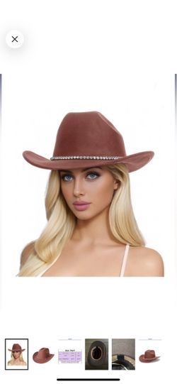 Woman's western cowboy Sparkly Rhinestone Hat brown