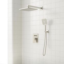 Gabrylly Shower System G1371101D Rain Shower Set Wall Mounted Brushed Nickel