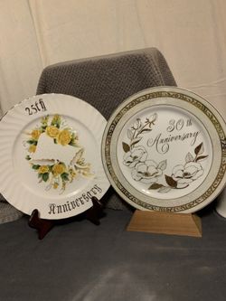Beautiful 25th & 30th. Anniversary Plates