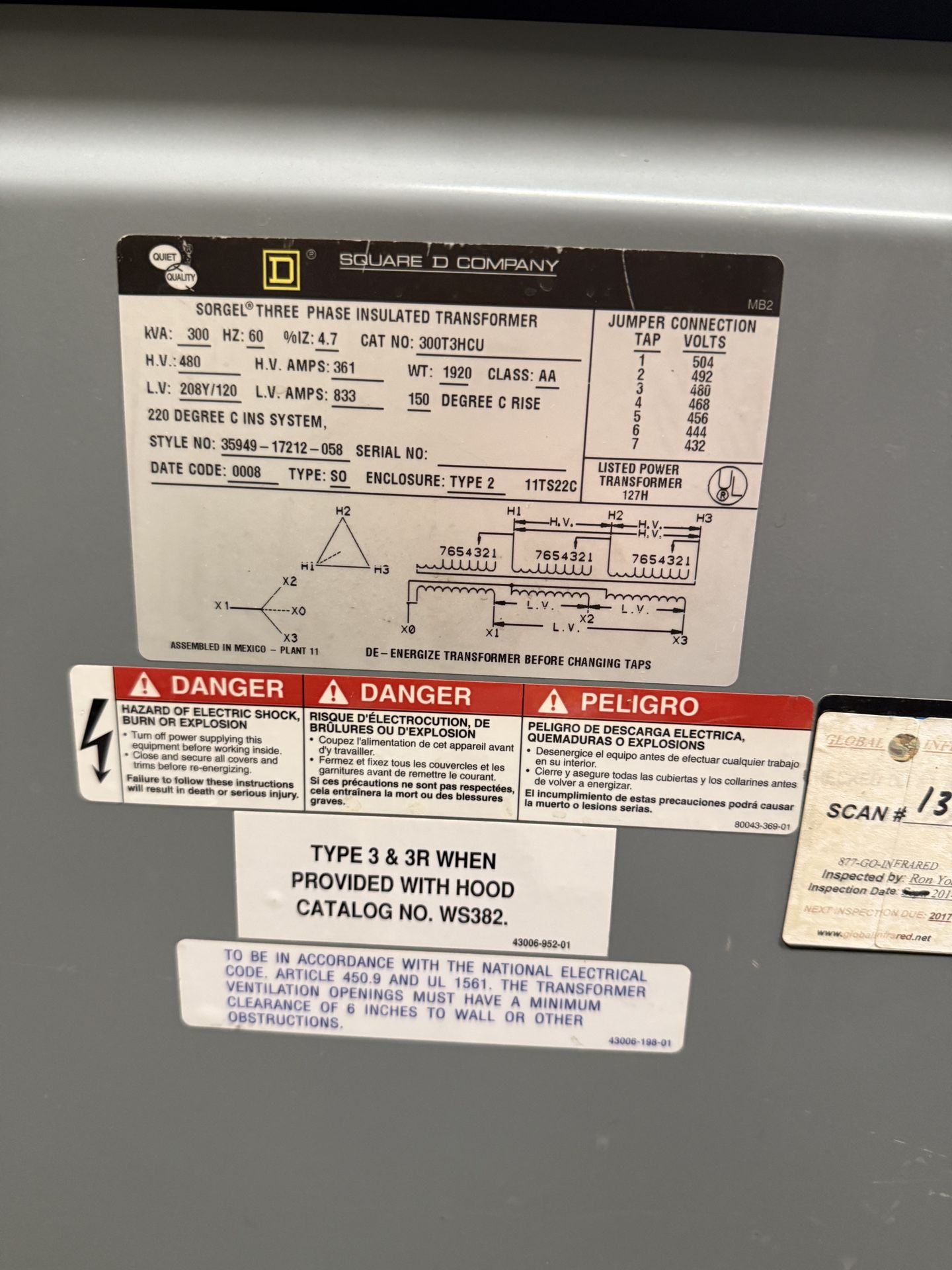 Square D 300KVA Transformer