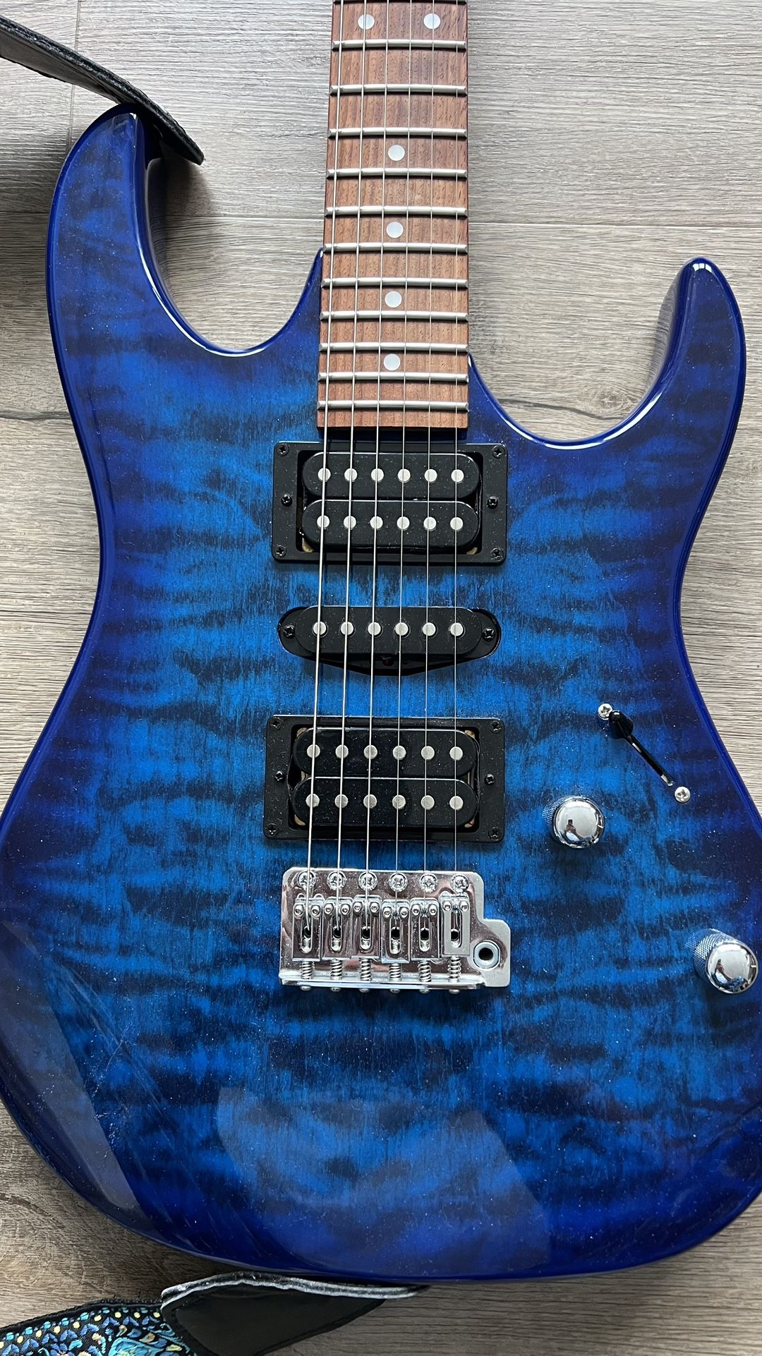 Ibanez Gio GRX70QA Transparent Blue Burst