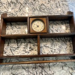 Vintage Wooden Wall Shelf Clock
