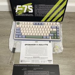 EPOMAKER x Aula F75 Gasket Mechanical Keyboard 75% Wireless Hot Swappable Used