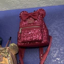Loungfly  Pink Sequence  Disney Back Pack 