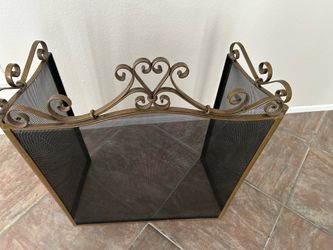 Large bronze fireplace screen