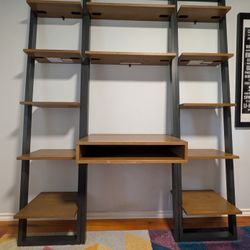 West Elm Ladder Shelf Desk and Bookcases 