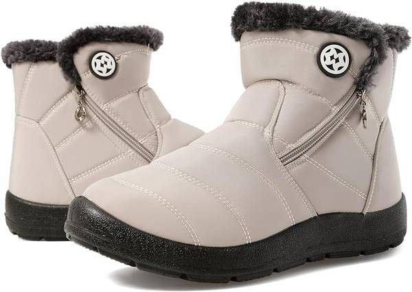 NEW SZ 7.5 Women Warm Fur Lined Winter Snow Boots Waterproof Ankle Boots Outdoor Booties Comfortable Shoe