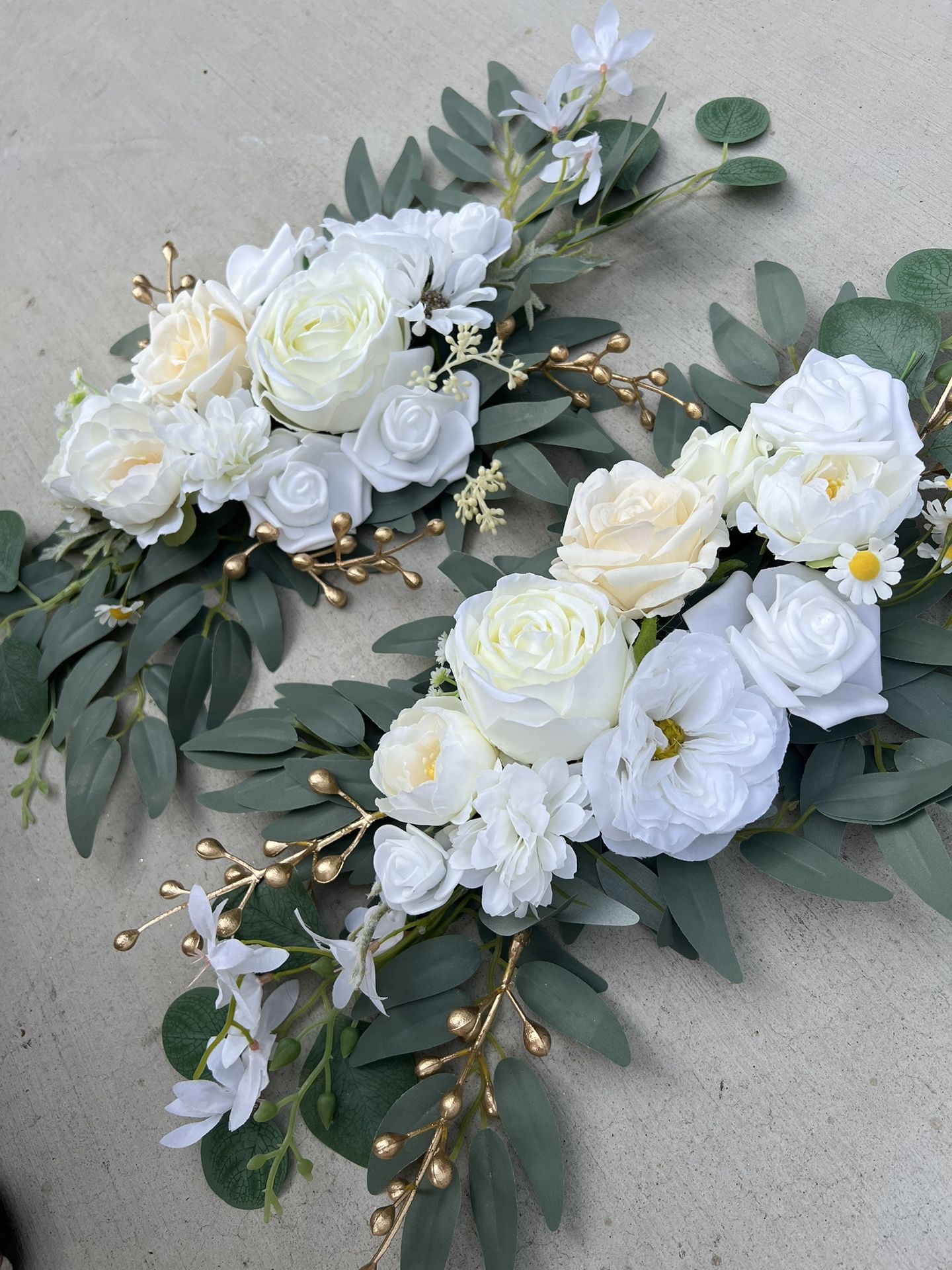 Rose and Eucalyptus pink, white and ivory Flower Arrangement for Weddings, Parties, Events 