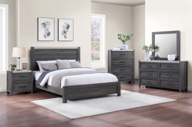 Gray Wood Bedroom Furniture Set