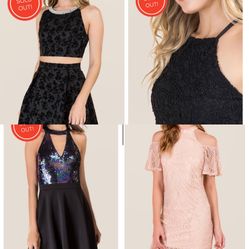 Cocktail Black Pink Dress 