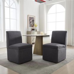 2 Rolling Accent Chairs