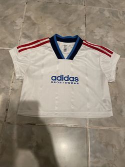 Adidas Women’s Cropped Tiro Cut 3 Stripe White Jersey Size Small