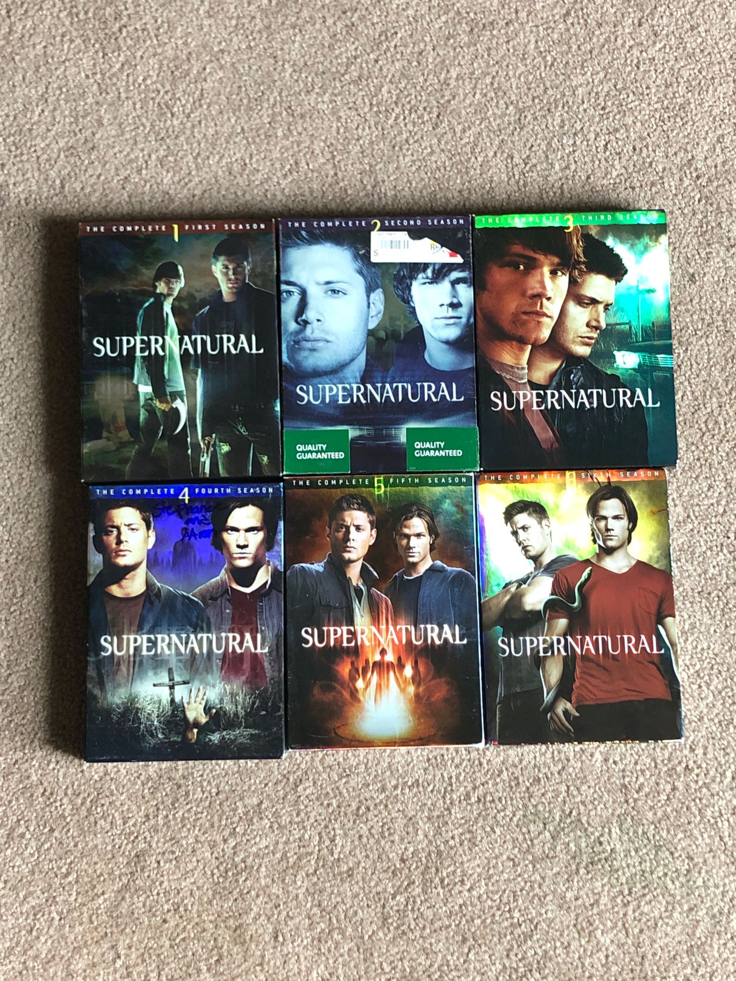 Supernatural DVDs, seasons 1-6
