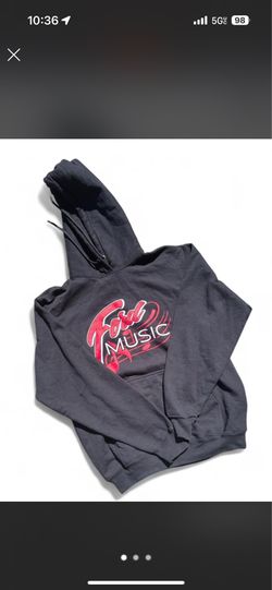 Ford Music Hoodie | Men’s Medium | Black | Red & White Logo | Graphic Pullover