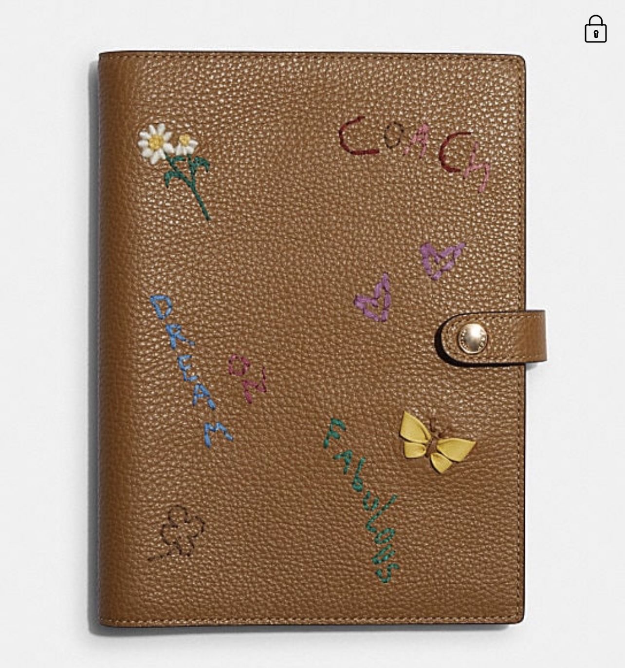 Coach Notebook With Diary Embroidery NWT