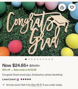 Congrats grad wood sign