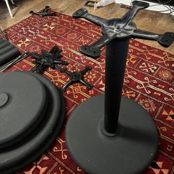 5 Black Cast  Iron Table Bases
