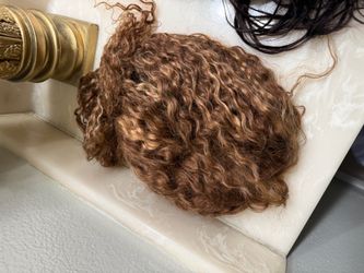 Curly black Brown Hair Piece / Hairpiece